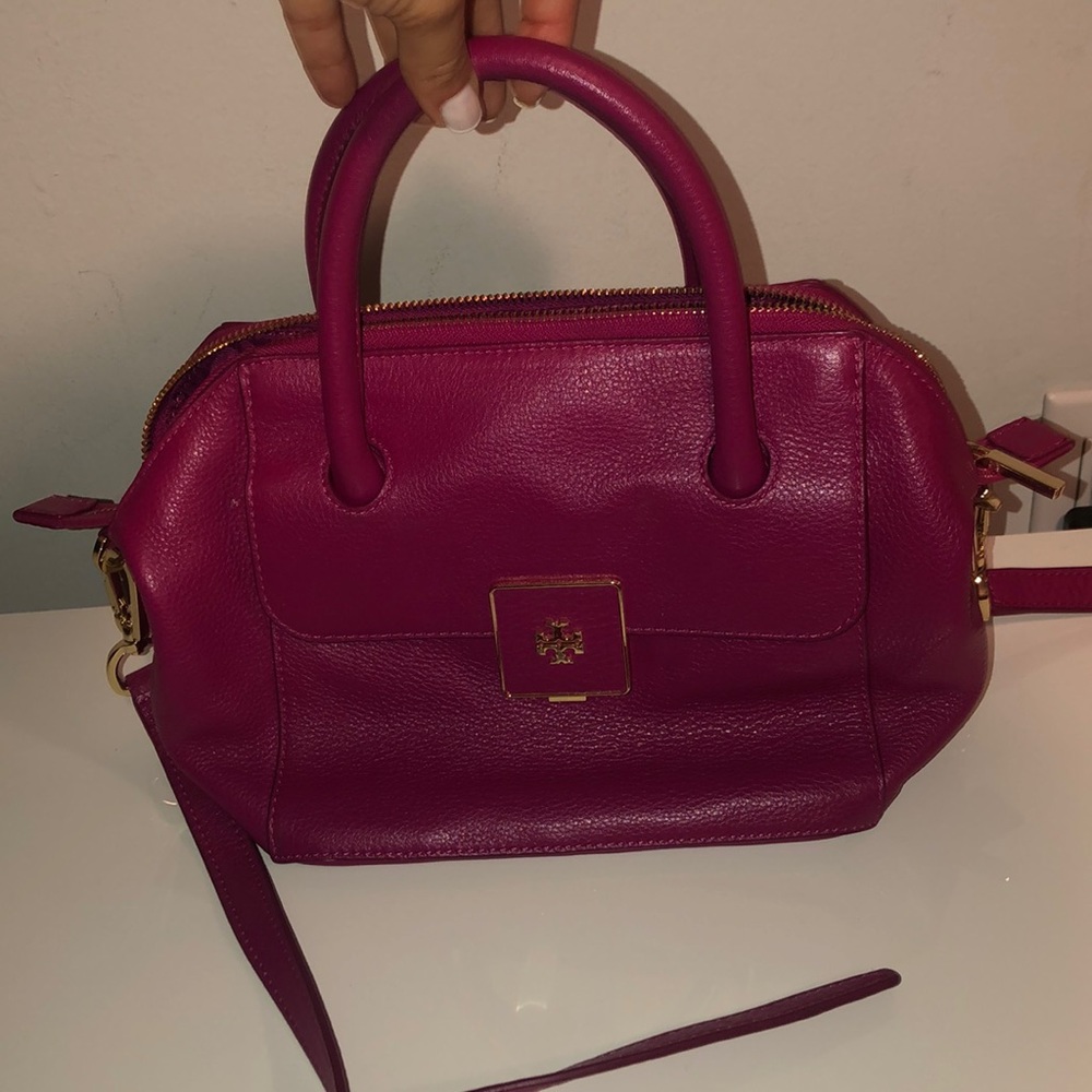 Tory Burch hot pink purse with strap